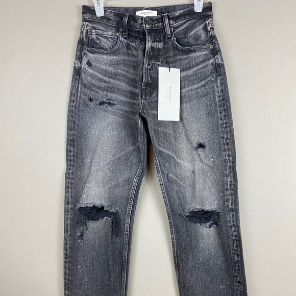 Moussy Vintage Odessa Black High Rise Straight Jeans | Size 26 NWT - Picture 2 of 15